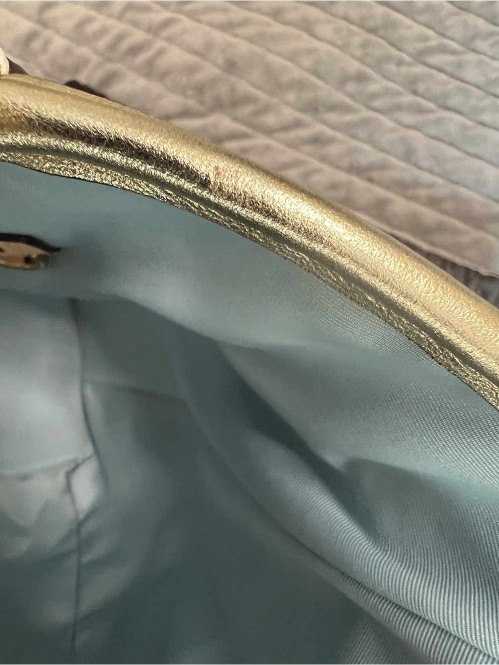 Coach Multicolor Stripe Straw Tote with Gold Accents - Picture 5 of 13